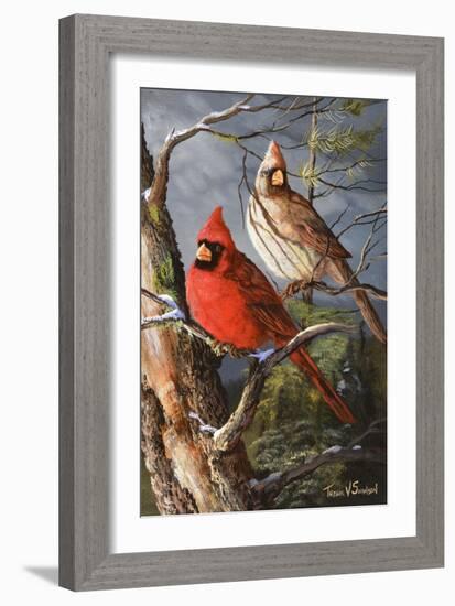 Winter's Perch 2-Trevor V. Swanson-Framed Giclee Print