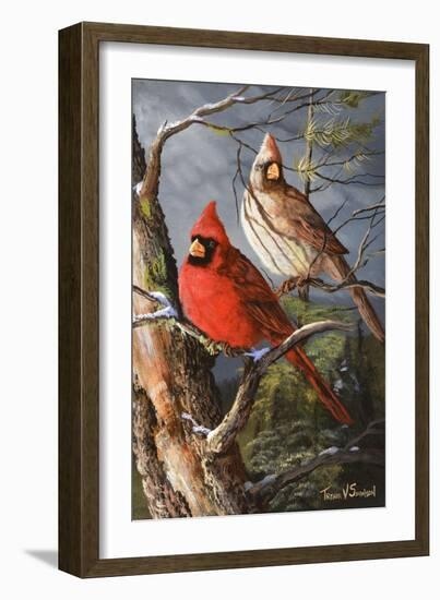 Winter's Perch 2-Trevor V. Swanson-Framed Giclee Print