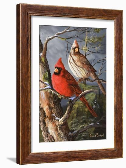 Winter's Perch 2-Trevor V. Swanson-Framed Giclee Print