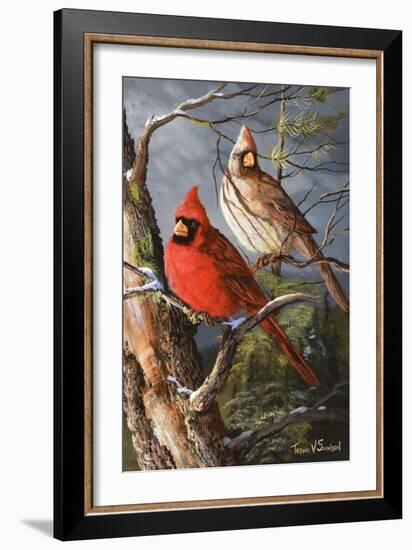 Winter's Perch 2-Trevor V. Swanson-Framed Giclee Print