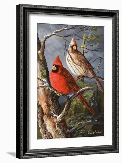 Winter's Perch 2-Trevor V. Swanson-Framed Giclee Print