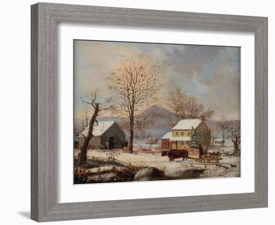 Winter Scene, 1830-60-George Henry Durrie-Framed Giclee Print