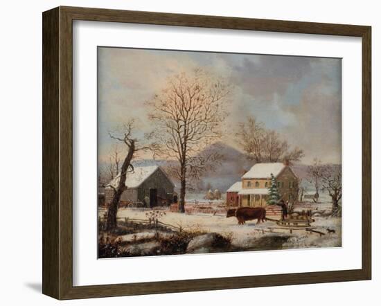 Winter Scene, 1830-60-George Henry Durrie-Framed Giclee Print