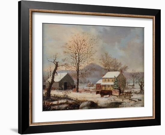 Winter Scene, 1830-60-George Henry Durrie-Framed Giclee Print