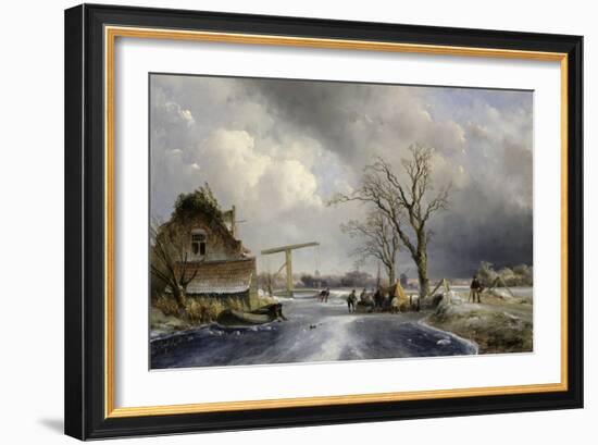 Winter Scene, 1846-Johan-Barthold Jongkind-Framed Giclee Print