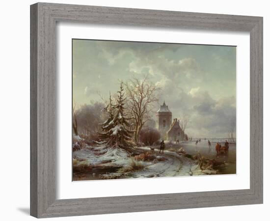 Winter Scene, 19Th Century-Andreas Schelfhout-Framed Giclee Print