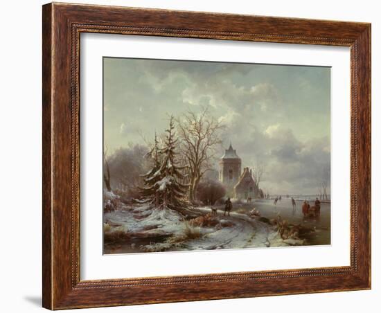 Winter Scene, 19Th Century-Andreas Schelfhout-Framed Giclee Print