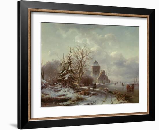 Winter Scene, 19Th Century-Andreas Schelfhout-Framed Giclee Print