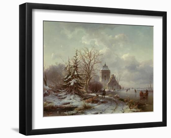 Winter Scene, 19Th Century-Andreas Schelfhout-Framed Giclee Print