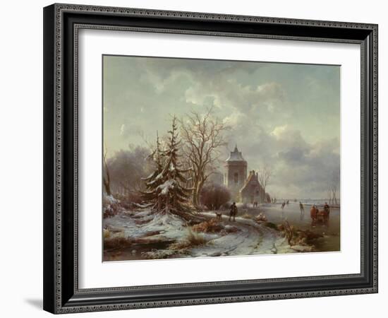 Winter Scene, 19Th Century-Andreas Schelfhout-Framed Giclee Print