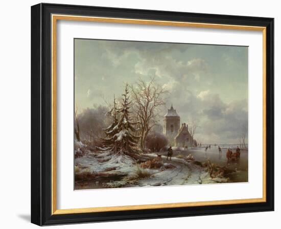 Winter Scene, 19Th Century-Andreas Schelfhout-Framed Giclee Print