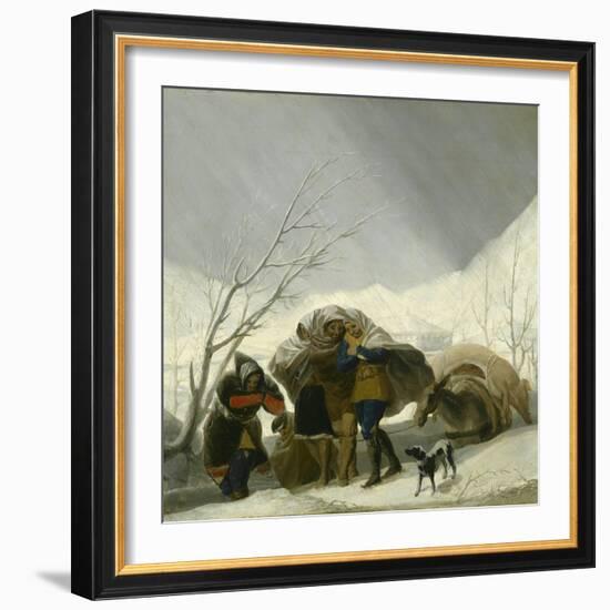 Winter Scene, C.1786-Francisco de Goya-Framed Giclee Print