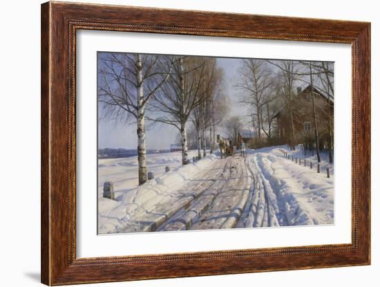 Winter Scene, Dalarne-Peder Mork Monsted-Framed Giclee Print