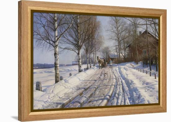 Winter Scene, Dalarne-Peder Mork Monsted-Framed Premier Image Canvas