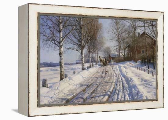 Winter Scene, Dalarne-Peder Mork Monsted-Framed Premier Image Canvas