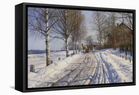 Winter Scene, Dalarne-Peder Mork Monsted-Framed Premier Image Canvas