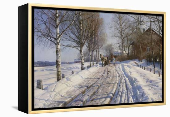 Winter Scene, Dalarne-Peder Mork Monsted-Framed Premier Image Canvas