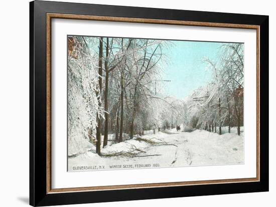 Winter Scene, Gloversville, New York-null-Framed Art Print
