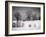 Winter Scene, Hill and Trees, Hut and Foreboding Sky-Sheila Haddad-Framed Photographic Print