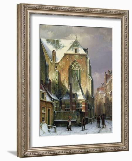 Winter Scene in Amsterdam-Willem Koekkoek-Framed Giclee Print