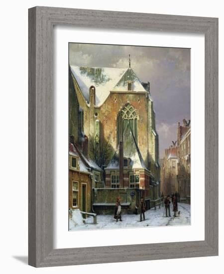 Winter Scene in Amsterdam-Willem Koekkoek-Framed Giclee Print