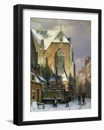 Winter Scene in Amsterdam-Willem Koekkoek-Framed Giclee Print