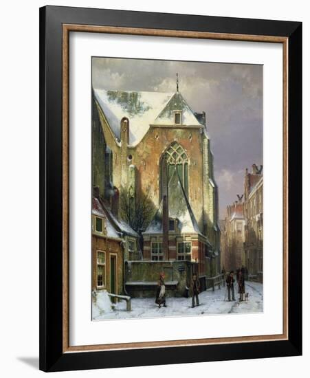 Winter Scene in Amsterdam-Willem Koekkoek-Framed Giclee Print