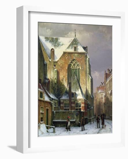 Winter Scene in Amsterdam-Willem Koekkoek-Framed Giclee Print