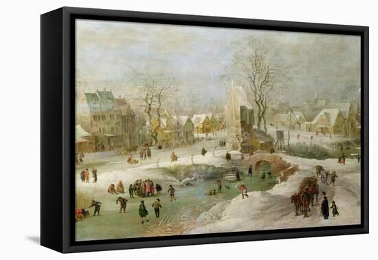 Winter Scene in Holland-Jan Brueghel the Elder-Framed Premier Image Canvas