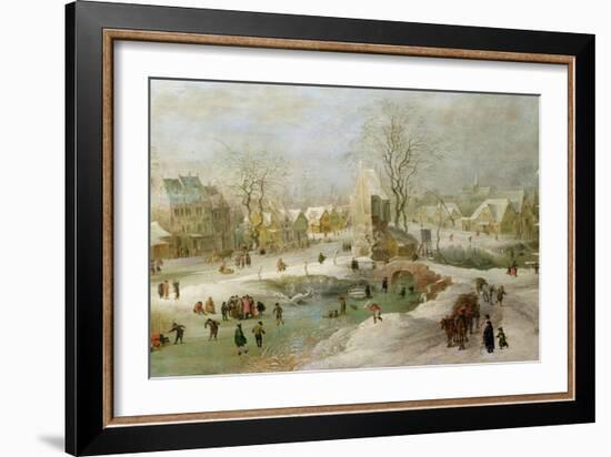 Winter Scene in Holland-Jan Brueghel the Elder-Framed Giclee Print