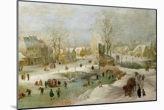 Winter Scene in Holland-Jan Brueghel the Elder-Mounted Giclee Print