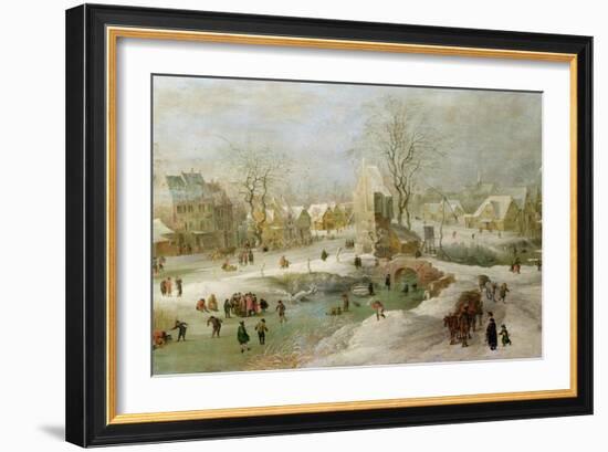 Winter Scene in Holland-Jan Brueghel the Elder-Framed Giclee Print