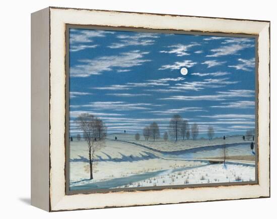 Winter Scene in Moonlight, 1869-Henry Farrer-Framed Premier Image Canvas