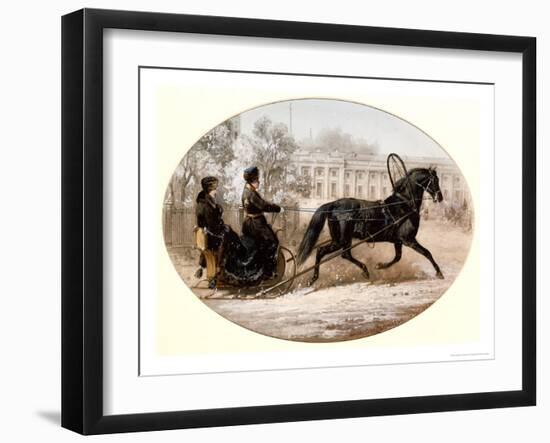 Winter Scene in St. Petersburg-Adolphe Jossifovich Charlemagne-Framed Giclee Print