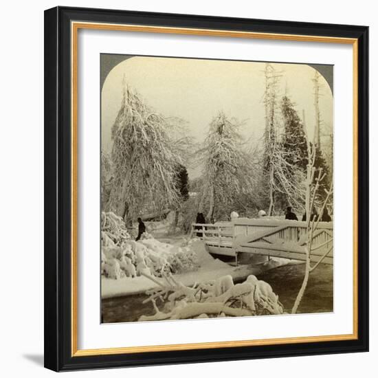 Winter Scene, Luna Island, Niagara Falls, New York, USA-Underwood & Underwood-Framed Photographic Print