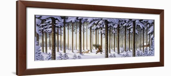 Winter Scene Man with Tree-Dan Craig-Framed Giclee Print