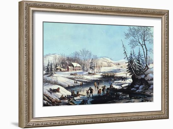 Winter Scene: Morning 1854-Currier & Ives-Framed Giclee Print