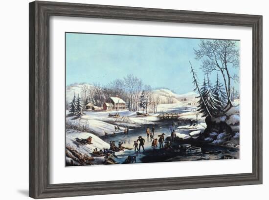 Winter Scene: Morning 1854-Currier & Ives-Framed Giclee Print