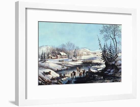 Winter Scene: Morning 1854-Currier & Ives-Framed Giclee Print