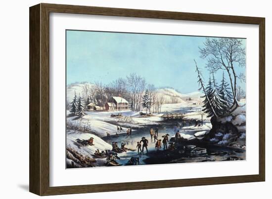 Winter Scene: Morning 1854-Currier & Ives-Framed Giclee Print