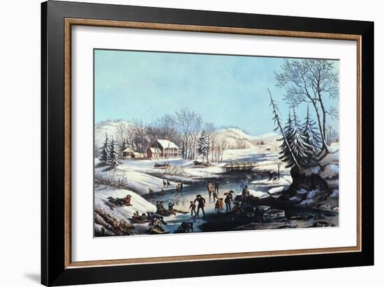 Winter Scene: Morning 1854-Currier & Ives-Framed Giclee Print