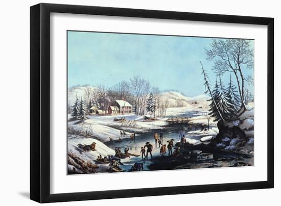 Winter Scene: Morning 1854-Currier & Ives-Framed Giclee Print