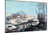 Winter Scene: Morning 1854-Currier & Ives-Mounted Giclee Print