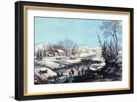 Winter Scene: Morning 1854-Currier & Ives-Framed Giclee Print