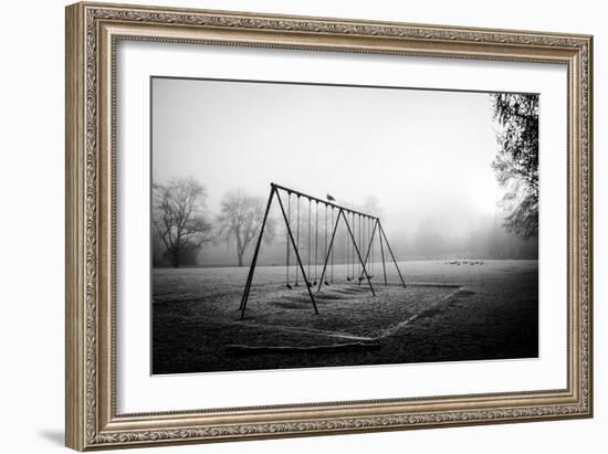 Winter Scene with Childrens Swings-Sharon Wish-Framed Photographic Print