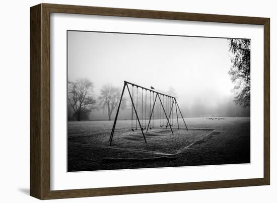 Winter Scene with Childrens Swings-Sharon Wish-Framed Photographic Print