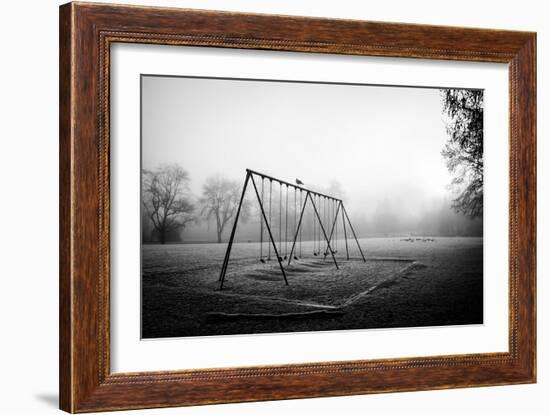 Winter Scene with Childrens Swings-Sharon Wish-Framed Photographic Print