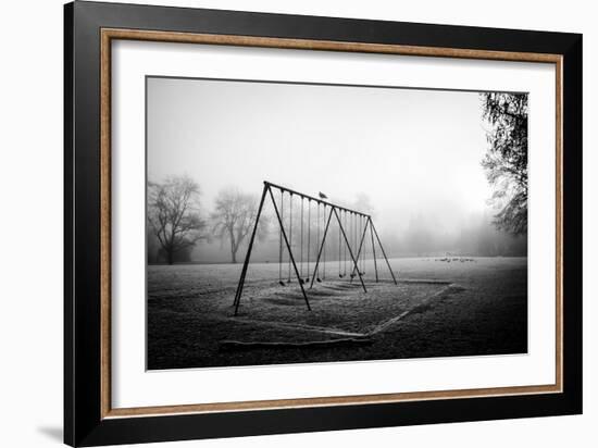 Winter Scene with Childrens Swings-Sharon Wish-Framed Photographic Print