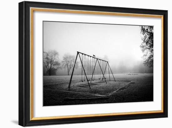 Winter Scene with Childrens Swings-Sharon Wish-Framed Photographic Print