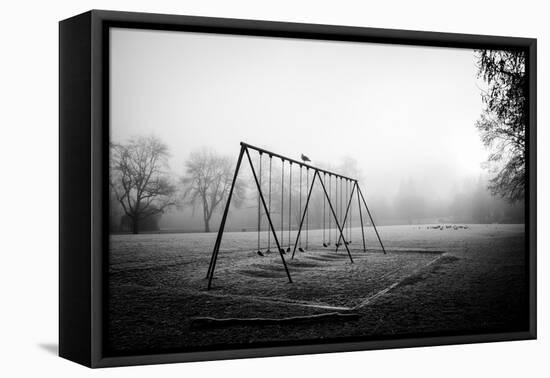 Winter Scene with Childrens Swings-Sharon Wish-Framed Premier Image Canvas